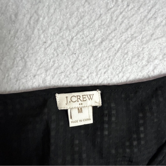 J. Crew Black Gold Button Semi-Sheer Long Puff Sleeves Top Size Medium (808) - Picture 12 of 15